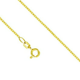 18K Rose Gold Finish 0.6mm Classic Box Chain with Lobster Clasp by Icedtime 